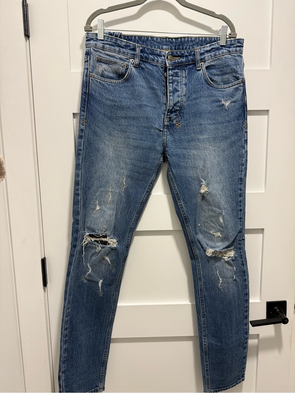 Ksubi Distressed Light Blue Skinny Jeans